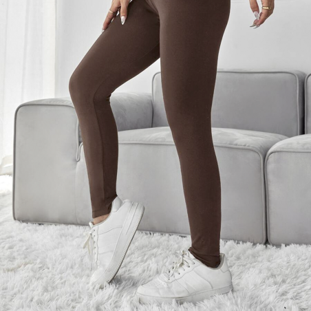 Kit 3pz Leggings Sportivo Donna Nero Blu Marrone Tessuto Elasticizzato Autunnale