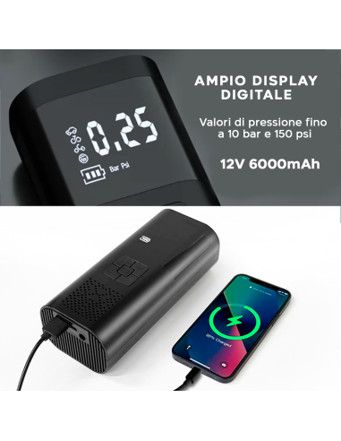 Mini Compressore Aria Portatile per Auto...