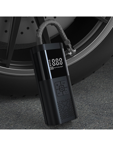 Mini Compressore Aria Portatile per Auto Ricaricabile Torcia Gonfiabili per Bici