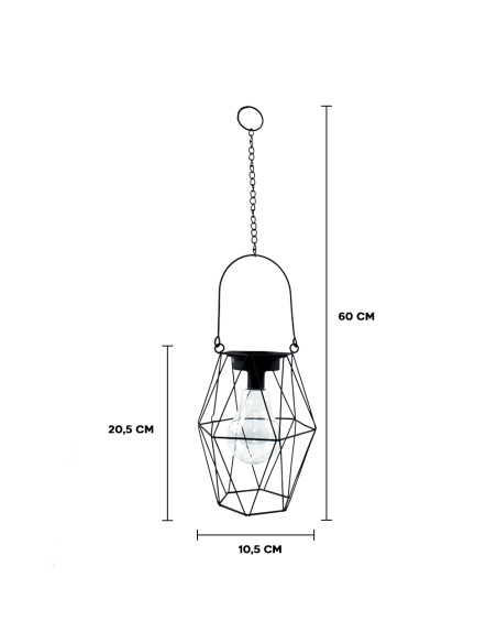 Lanterna da Esterno con Minilucciole a Batteria Lampada Finta a Sospensione