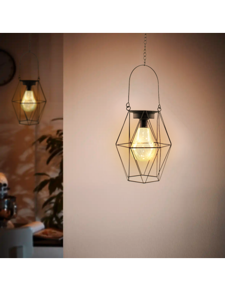 Lanterna da Esterno con Minilucciole a Batteria Lampada Finta a Sospensione