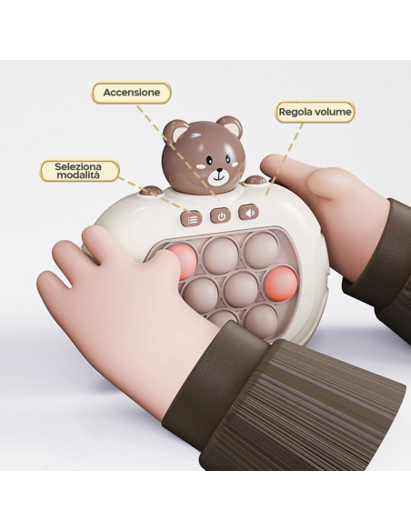Giocattolo Elettronico Pop-it Push per Bambini 3+ Console di Gioco Sensoriale
