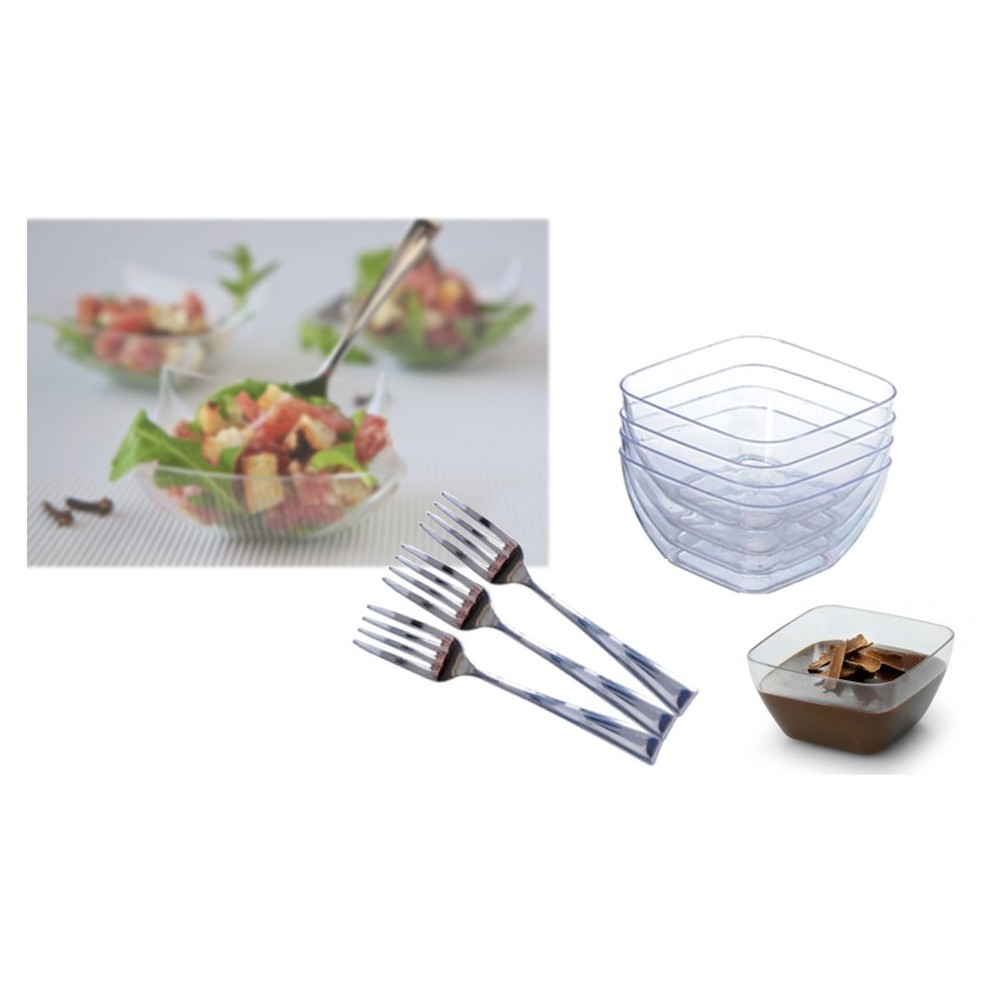 Set completo di 54 pz per party aperitivi Finger Food in plastica