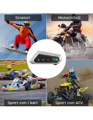 Kit Chiamata Moto Auricolari Casco Wireless con...