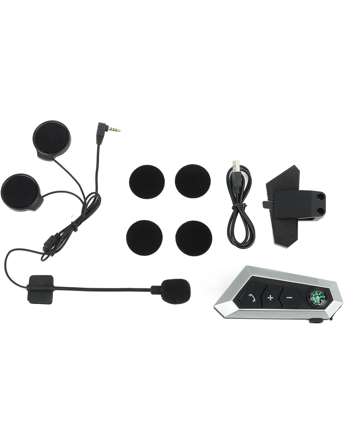 Auricolari Bluetooth Moto, supporto interfono 6-rider 800M, sistema di  comunicazione casco Bluetooth 5.1, con chiamate