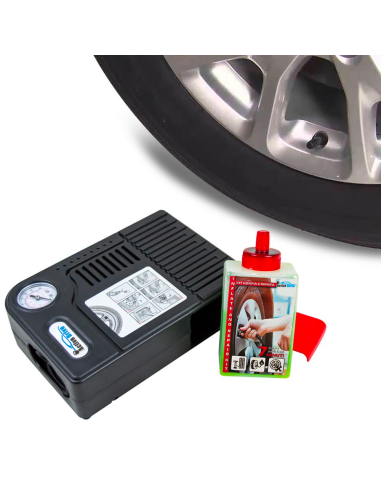 Kit Gonfiatore e Riparatore Gomme Auto...