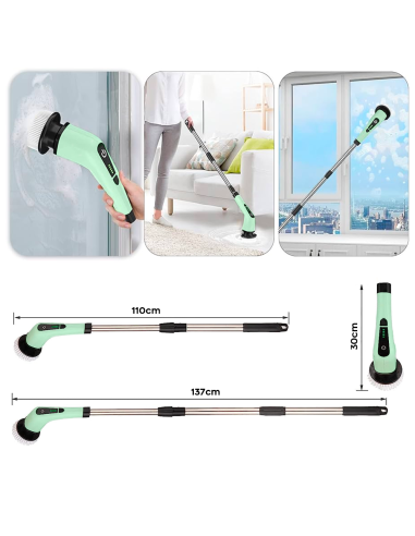 Spazzola Elettrica Rotante Senza Fili 3 in 1...