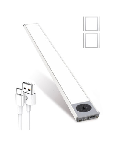 Striscia LED Sottopensile Luce Naturale 60cm Ricaricabile USB Sensore Movimento