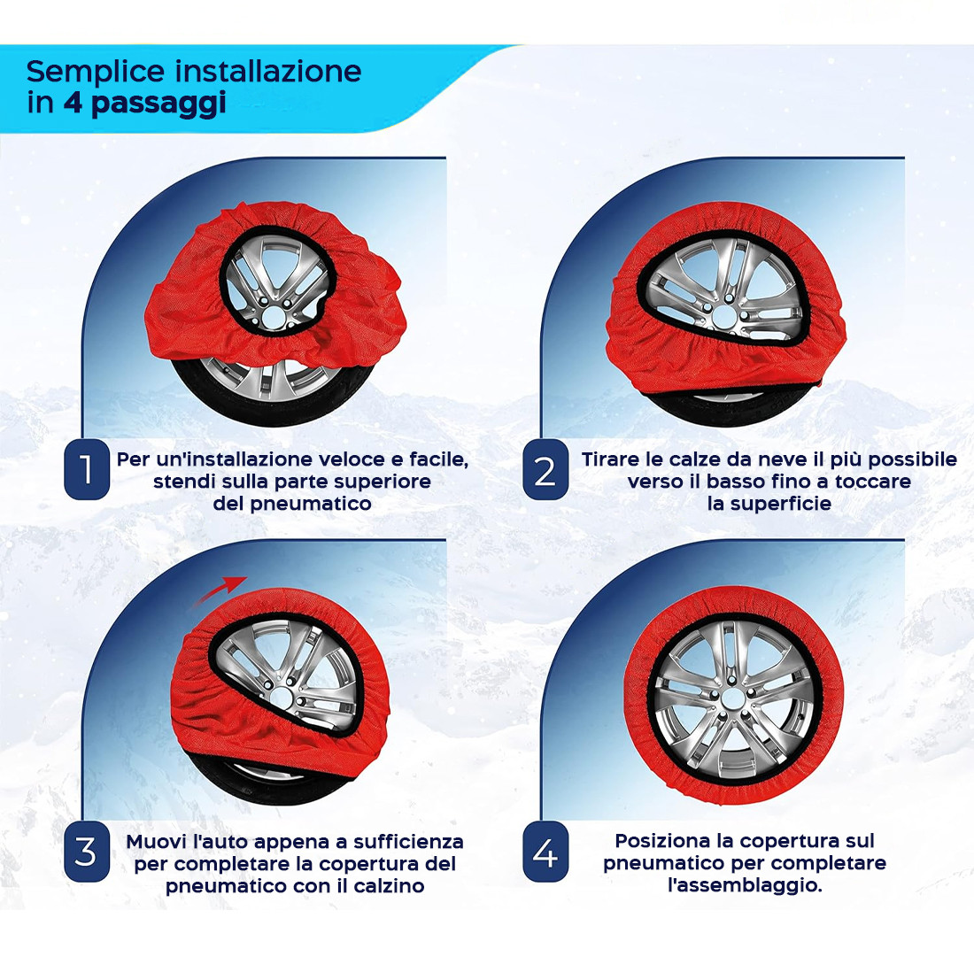 Calze Da Neve Omologate EN16662-1 Per Pneumatici 225/55 R18 – Alternative Alle Catene, Facili Da Montare