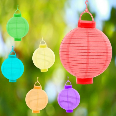 Pack 5 lanterne in carta a led alimentazione  a batterie