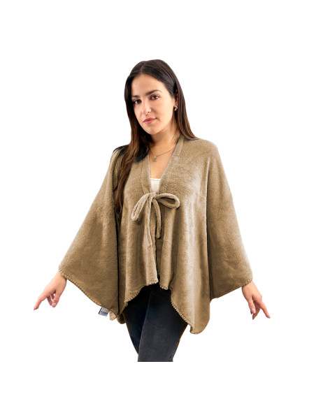 Plaid Mantella con Laccio Scialle Donna per Casa Invernale Morbida Taglia Unica