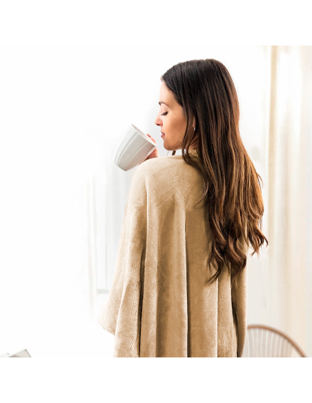 Plaid Mantella con Laccio Scialle Donna per Casa Invernale Morbida Taglia Unica