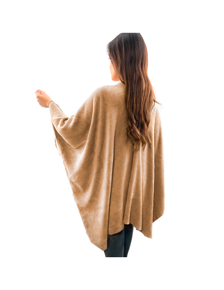 Plaid Mantella con Laccio Scialle Donna per Casa Invernale Morbida Taglia Unica