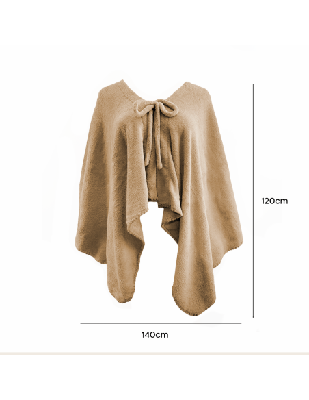 Plaid Mantella con Laccio Scialle Donna per Casa Invernale Morbida Taglia Unica