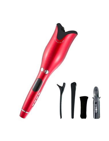 Image of Piastra Arricciacapelli Automatica Ferro Rotazione Bidirezionale 4 Temperature Rosso052