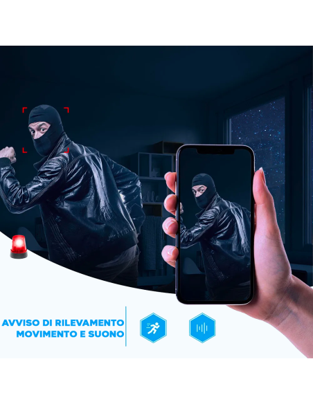 Mini Telecamera Wireless Portatile 4K HD Q-SX30 WiFi Controllo da Remoto con App