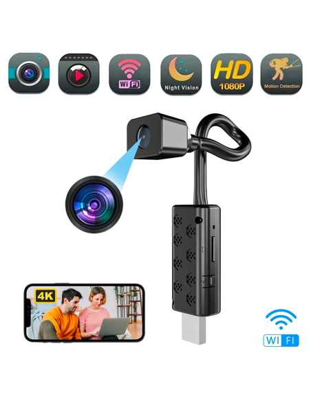 Mini Telecamera Wireless Portatile 4K HD Q-SX30 WiFi Controllo da Remoto con App