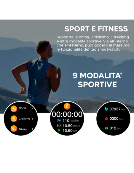 Smartwatch Sport Fitness HW23 PRO Quadrante 1.54" Bluetooth per IOS e Android