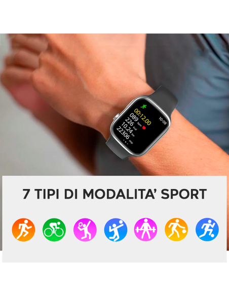 Smartwatch Promax Big Serie 9 in Silicone Display 2.1" Notifiche Messaggi e APP