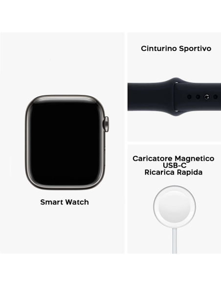 Smartwatch Promax Big Serie 9 in Silicone Display 2.1" Notifiche Messaggi e APP