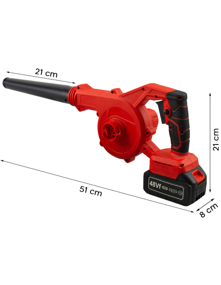 Soffiatore Aspirapolvere a Batteria Wireless 18V Ricaricabile con Sacchetto