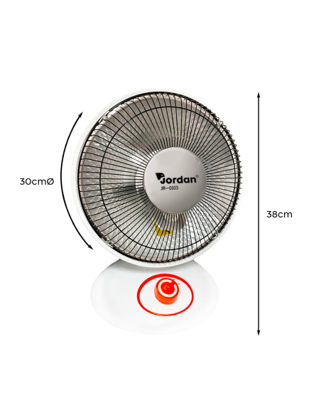 Stufa Elettrica Parabola Fibra di Carbonio JR-0503 Diametro 35cm Inclinabile 90°