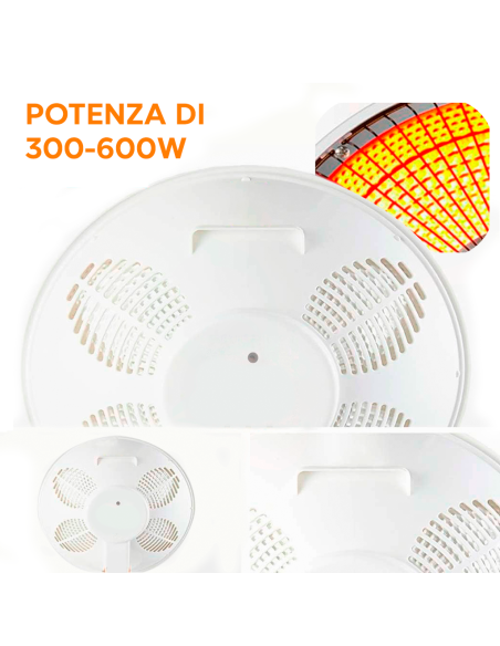 Stufa Elettrica Parabola Fibra di Carbonio JR-0503 Diametro 35cm Inclinabile 90°