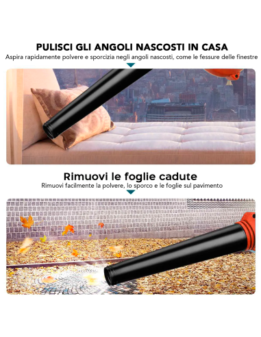 Soffiatore Aspirapolvere a Batteria Wireless...