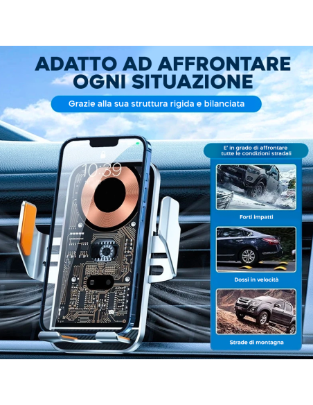 Supporto Telefono Auto per Presa d'Aria Multifunzione con Ricarica Wireless 20W