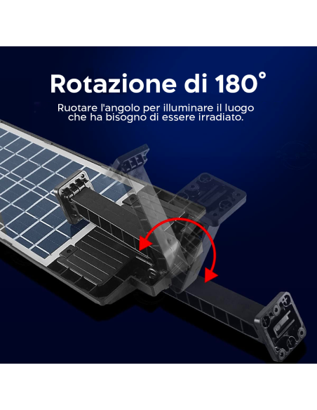 Lampione Stradale Solare 1000LM W789B-6 IP65 Sensore di Movimento Telecomando