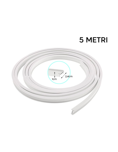 Binario Tenda Flessibile 5mt Pieghevole...