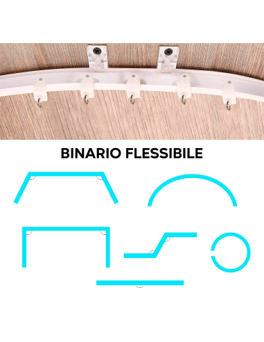 Binario Tenda Flessibile 5mt Pieghevole...