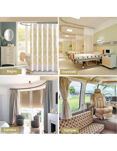 Binario Tenda Flessibile 5mt Pieghevole...