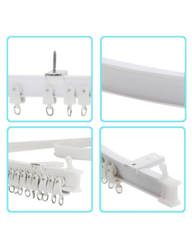 Binario Tenda Flessibile 5mt Pieghevole...