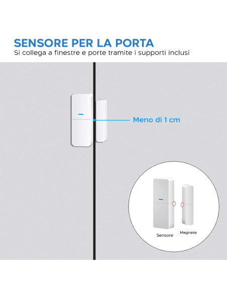 Kit Allarme Antifurto Domestico Wireless Senza Fili Controllo con APP Smart GSM