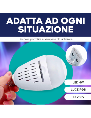 Lampadina a LED Luce RGB 4W con Proiezione di...