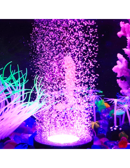 Lampada per Acquario con Bolle RGB LED Illuminazione Subacquea Attacco a Ventosa