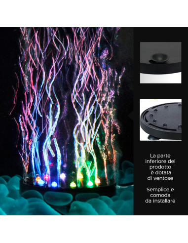 Lampada per Acquario con Bolle RGB LED Illuminazione Subacquea
