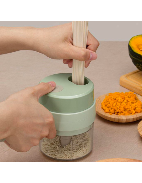 Tagliaverdure Elettrico Portatile 4 in 1 Affetta Verdure Senza Fili Ricaricabile