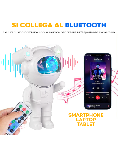 Astronauta Proiettore di Stelle con Bluetooth...