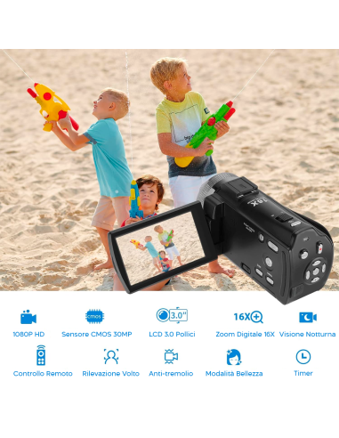 Videocamera Digitale 20 Mega Pixels Full HD...