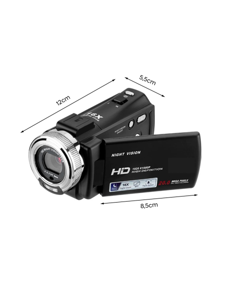 Videocamera Digitale 20 Mega Pixels Full HD Zoom 16X Night Vision Schermo da 3"