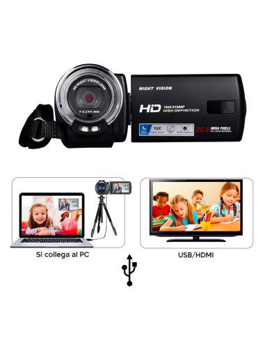 Videocamera Digitale 20 Mega Pixels Full HD...