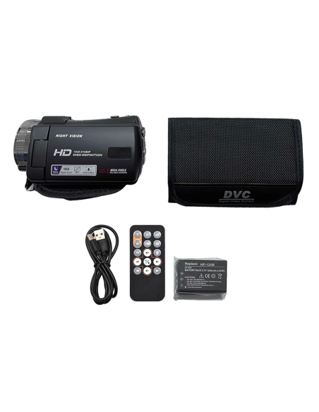 Videocamera Digitale 20 Mega Pixels Full HD Zoom 16X Night Vision Schermo da 3"