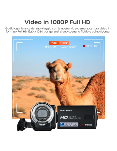 Videocamera Digitale 20 Mega Pixels Full HD...