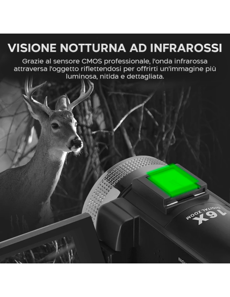 Videocamera Digitale 20 Mega Pixels Full HD Zoom 16X Night Vision Schermo da 3"