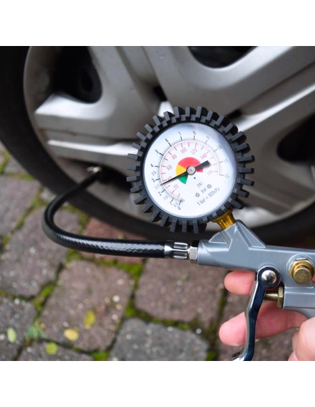 Kit Accessori per Compressore Gonfiagomme con Manometro per Auto con Adattatori