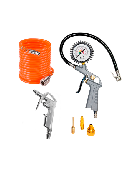 Kit Accessori per Compressore Gonfiagomme con Manometro per Auto con Adattatori