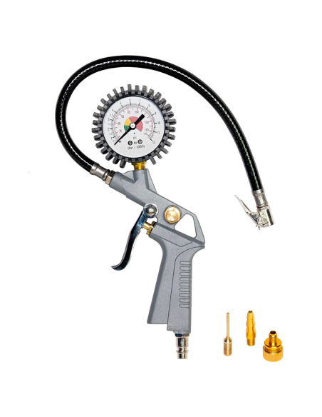 Kit Accessori per Compressore Gonfiagomme con Manometro per Auto con Adattatori