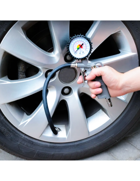 Kit Accessori per Compressore Gonfiagomme con Manometro per Auto con Adattatori